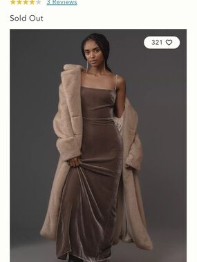 Reformation Frankie Brown Velvet Dress